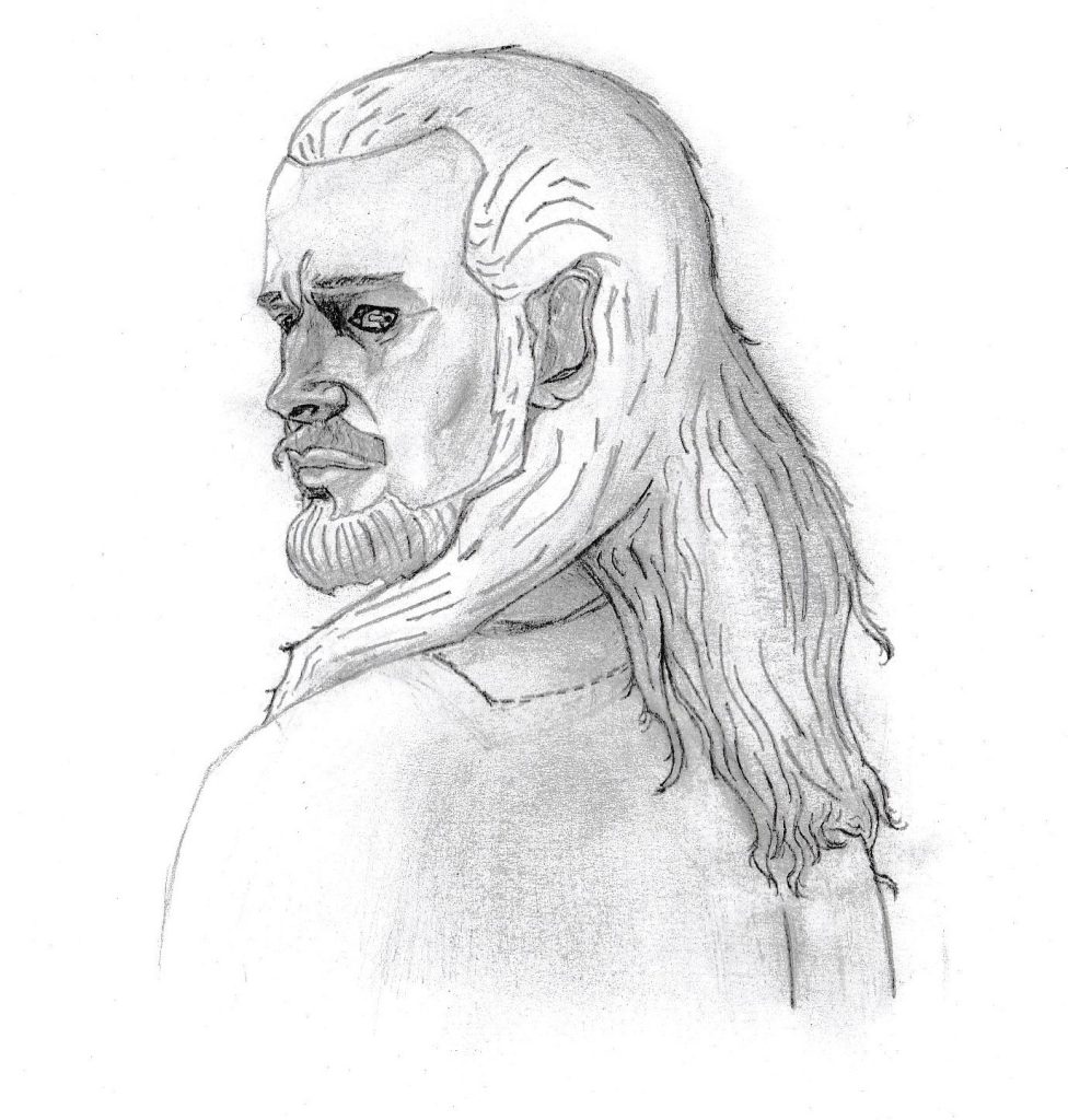 Pencil drawing of Qui-Gon Jinn from The Phantom Menace